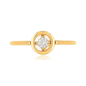 Bague or 375 diamant