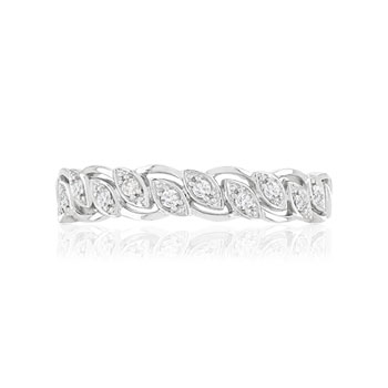 Bague or 375 blanc diamants