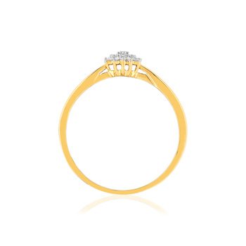 Bague or 375 2 tons fleur diamants