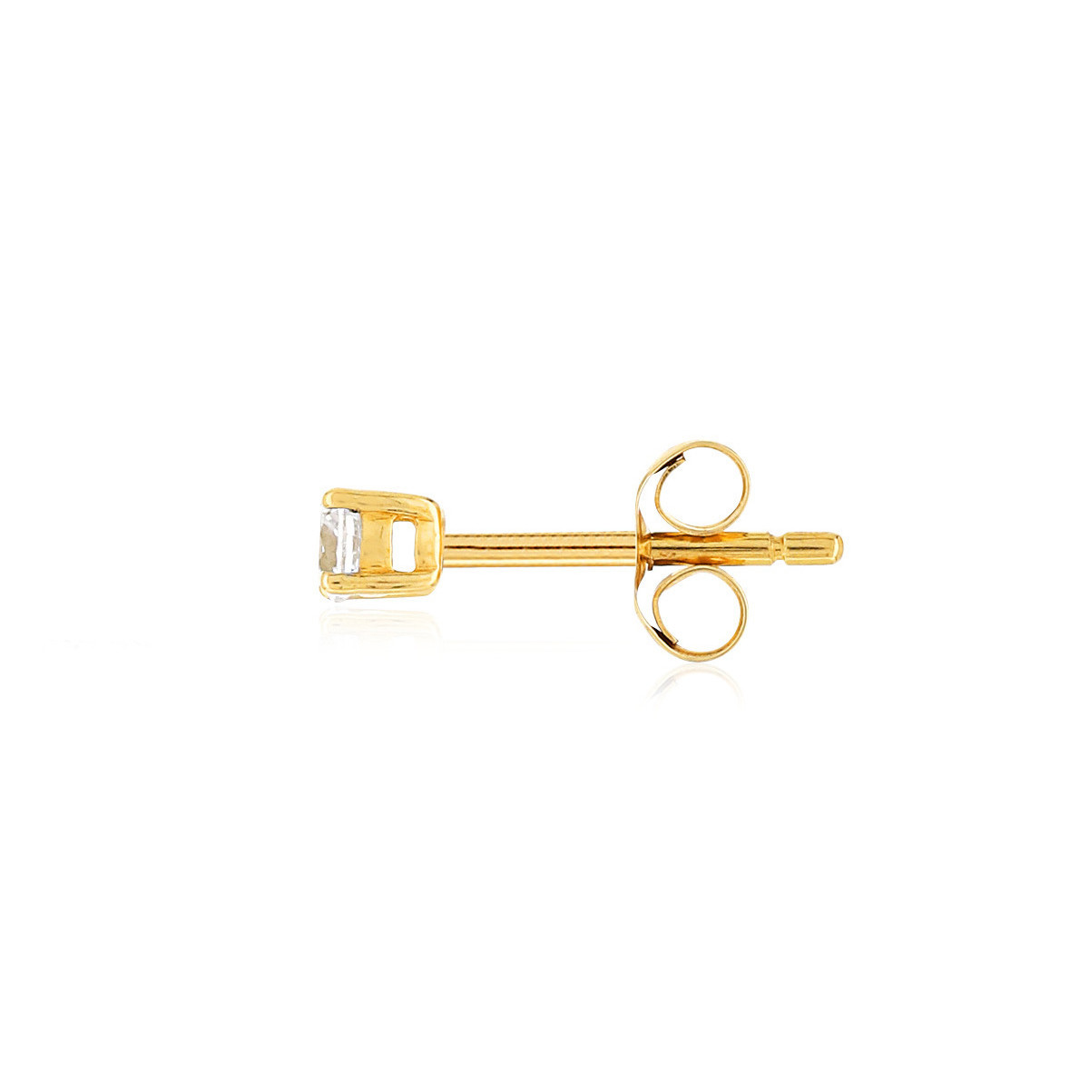 Boucle d'oreille à l'unité or jaune 375 zirconia - vue 2