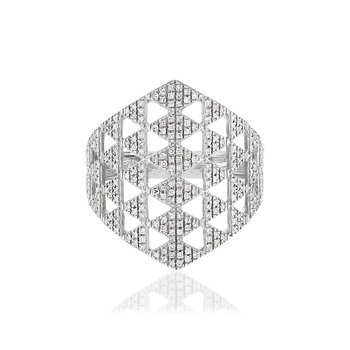 Bague or blanc 375 diamants