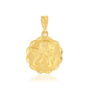 Médaille or 750 jaune ange bord diamanté - vue V1
