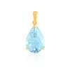 Pendentif or 750 jaune topaze bleue traitée