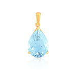 Pendentif or 750 jaune topaze bleue trait&eacute;e