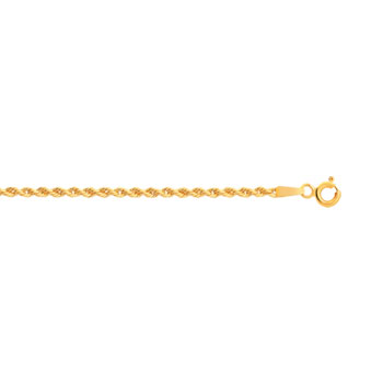 Chaîne or 750 jaune maille corde torsadée 45 cm