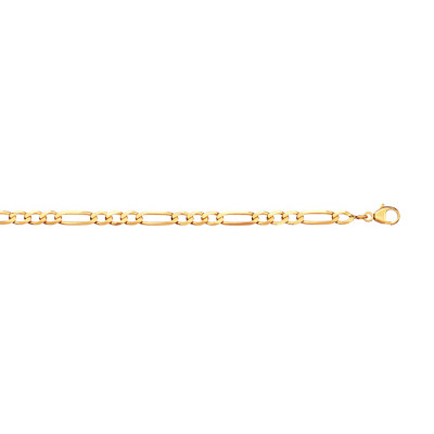 Chaine maille cheval alternée or 750 jaune 45 cm