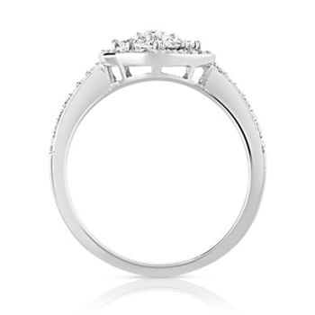 Bague argent 925 fleurs zirconias