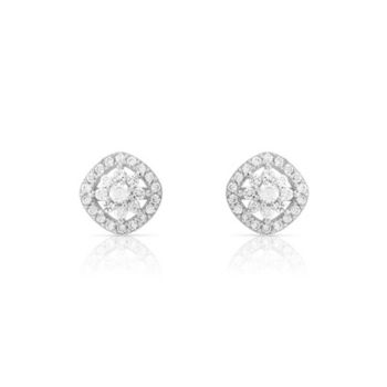 Boucles d'oreilles argent 925 fleurs zirconias