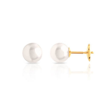 Boucles d'oreilles or 750 jaune perles de culture du Japon