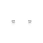 Boucles d&rsquo;oreilles or 750 blanc diamant