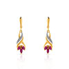 Boucles d'oreilles or 750 2 tons rubis