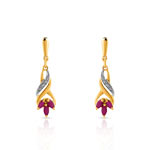Boucles d&rsquo;oreilles or 750 2 tons rubis