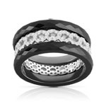 3 bagues argent 925 céramique zirconia
