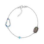 Bracelet argent 925 cristal de roche nacre zirconia