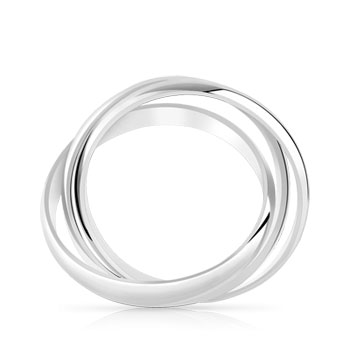 Bague argent 925 3 anneaux mobiles entrelacés