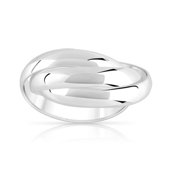 Bague argent 925 3 anneaux mobiles entrelacés