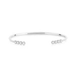 Bracelet jonc argent zirconia diamètre 56 mm