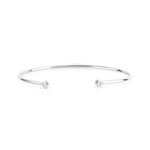 Bracelet jonc argent zirconia diamètre 56 mm