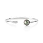Bracelet argent 925 perle de culture de tahiti et ziconia