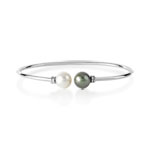 Bracelet argent 925 perle de culture de tahiti et de chine
