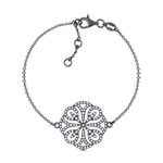 Bracelet argent 925 opales imitation rose
