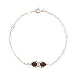 Bracelet argent 925 rosé ambre