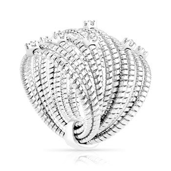 Bague argent 925 acier  zirconia