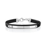 Bracelet argent 925 cuir synthétique