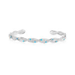 Bracelet jonc argent 925 pierres imitation