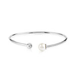 Bracelet jonc argent 925 perle imitation