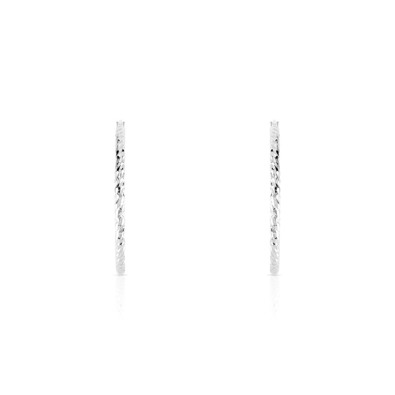 Créoles argent 925 striées 33.50 mm - vue D1