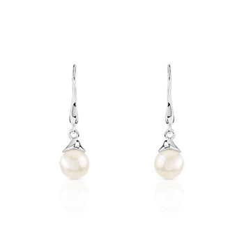 Boucles d'oreilles argent 925 pendants perles de culture de Chine
