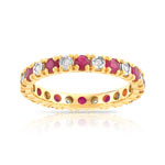 Alliance or 750 jaune rubis et diamant