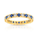 Alliance or 750 jaune saphir et diamant
