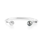 Bracelet argent 925 perle de culture de tahiti et zirconia