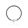 Bracelet argent 925 cordon cuir noir