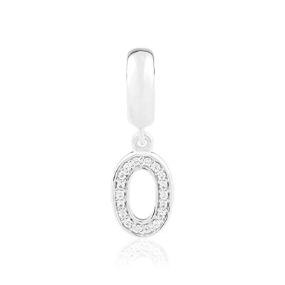Charm's argent zirconia chiffre 0 - vue D1