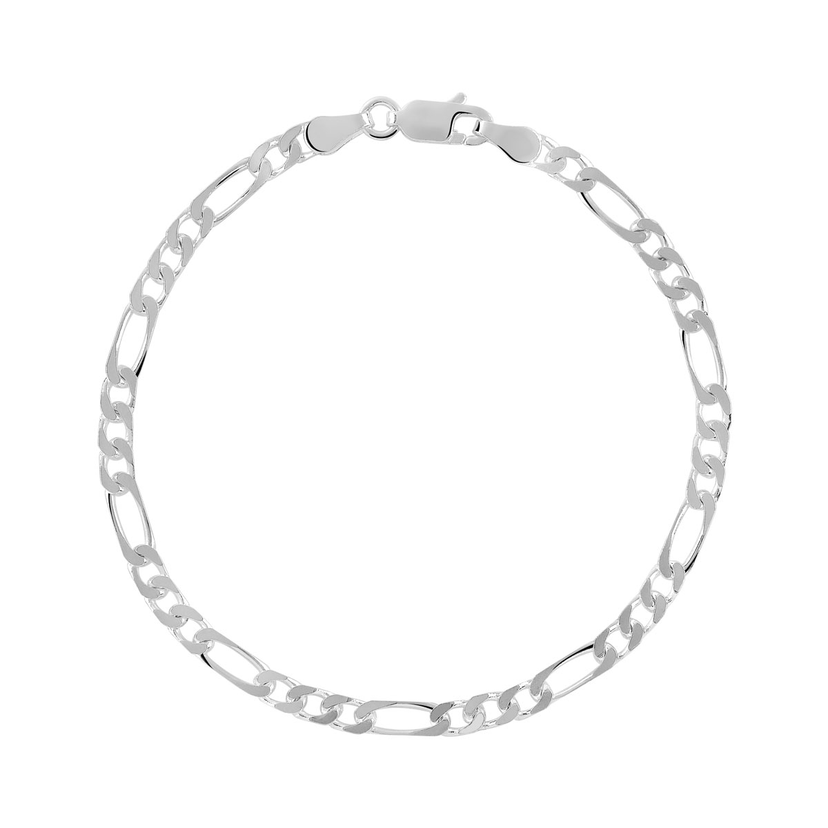 Bracelet argent 925 maille cheval alternée triple 18 cm