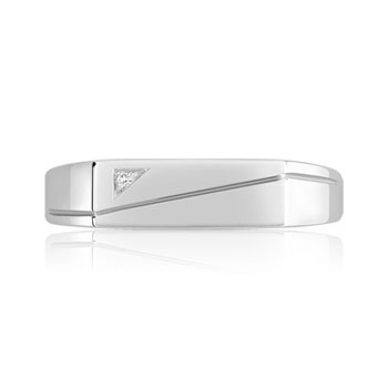 Chevalière argent 925 rectangulaire diamant