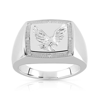 Chevalière argent 925 diamant