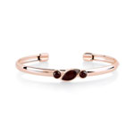 Bracelet argent 925 doré rose ambre 60 mm