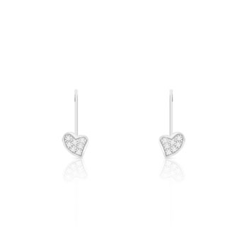 Boucles d'oreilles argent 925 dormeuses coeurs zirconias