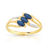 Bague or 750 2 tons saphir