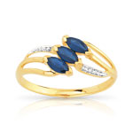 Bague or 750 2 tons saphir