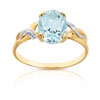 Bague or 750 2 tons topaze bleue traitée