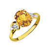 Bague or 750 2 tons citrine