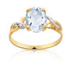 Bague or 750 2 tons aigue-marine