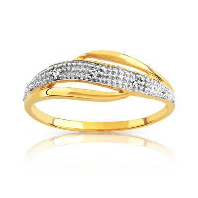 Bague or 750 2 tons diamant