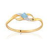 Bague or 750 2 tons topaze bleue traitée