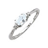Bague or 750 blanc aigue-marine et diamant